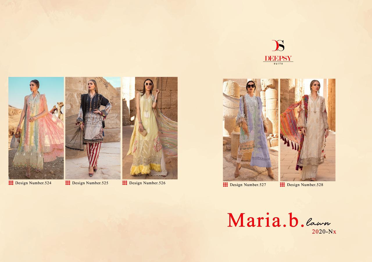 Deepsy Maria B Lawn 20 Latest Fancy Casual Wear Pure Cotton Print With Embroidered Patches Pakistani Salwar Suits Collection